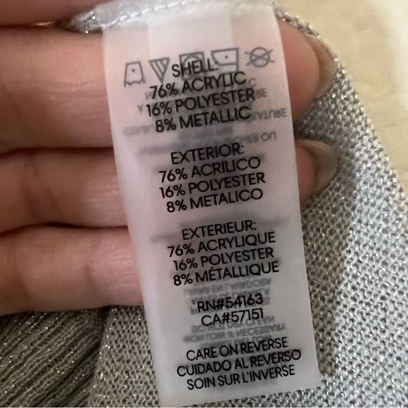 Calvin Klein Short Cardigan Silver Cropped. New With Tags Size Small - Picture 4 of 12